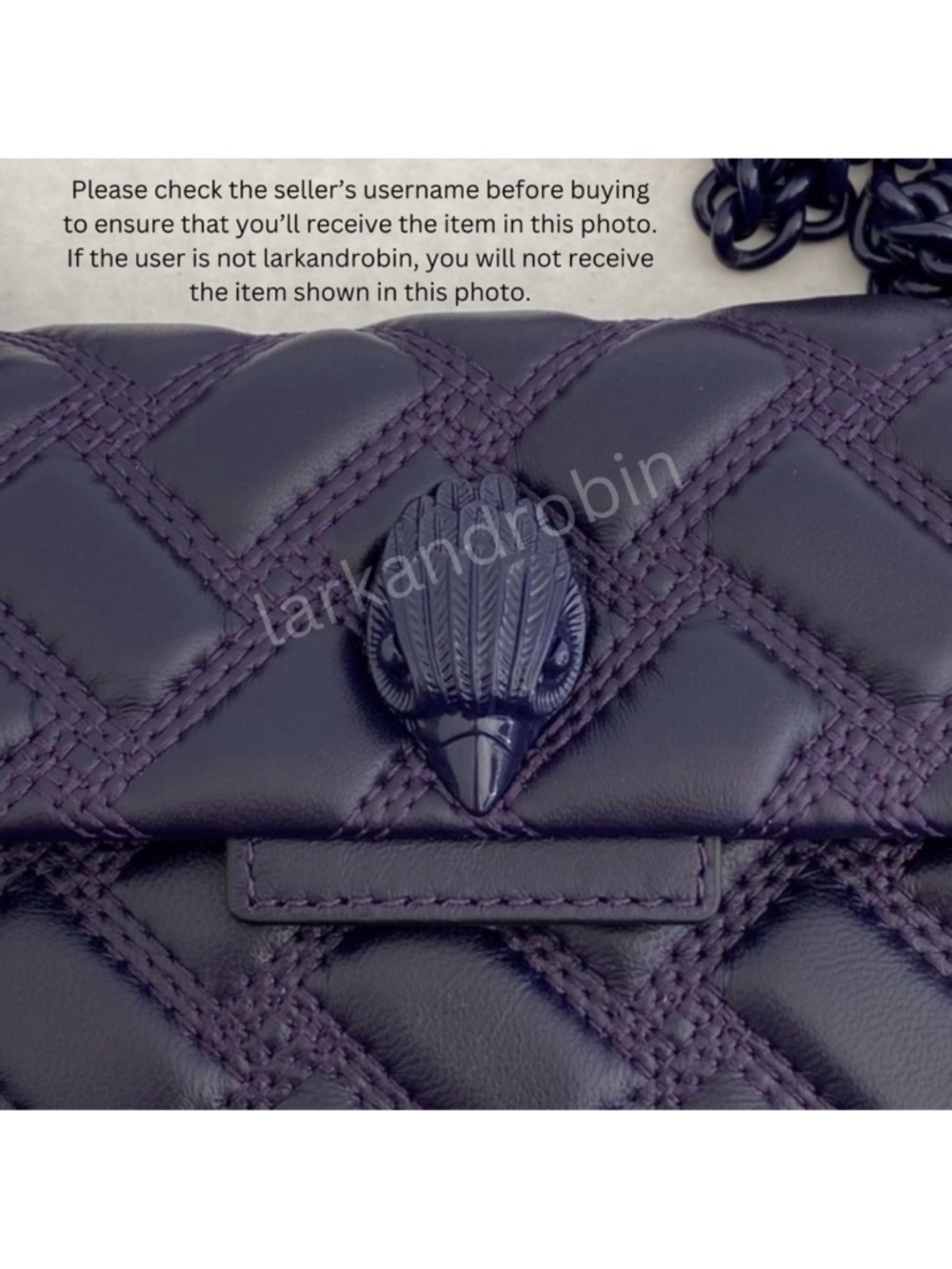 NEW Kurt Geiger Leather Mini Kensington Drench Bag Purple - Picture 7 of 11